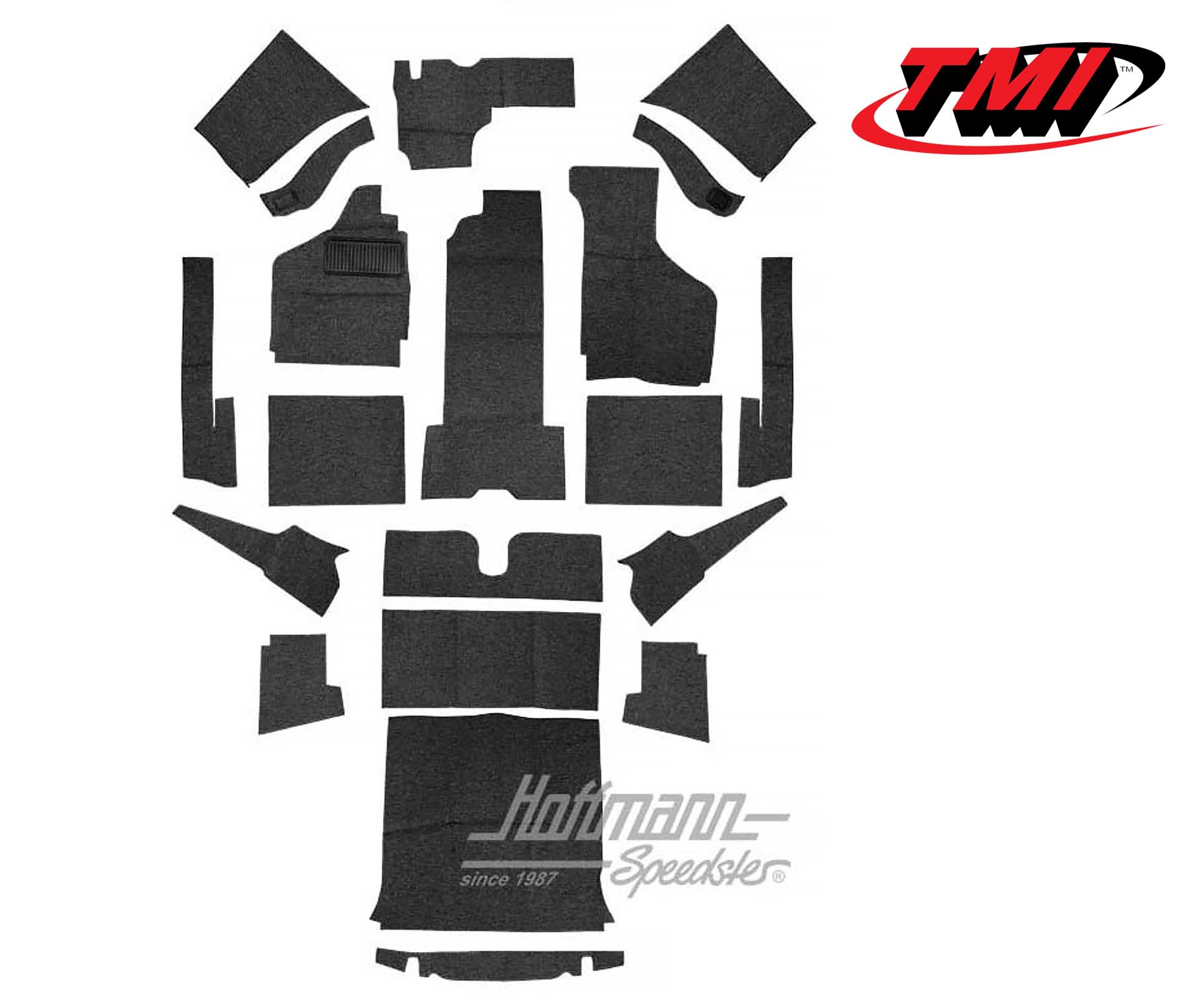 Set tappeti, Karmann Ghia Cabriolet, nero, 8.68- | 34-F1626-301 | 066-0049-10