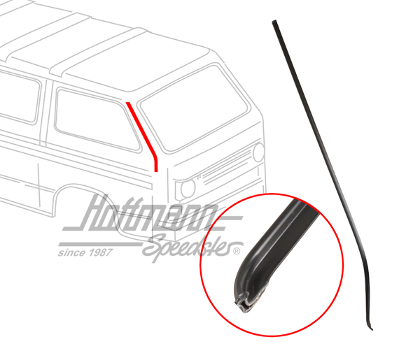 Modanatura, colonna A, Furgone T3, nera, destra | 251 853 706 1BG | 370-7100-02