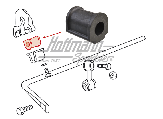 Cuscinetto in gomma, stabilizzatore, posteriore, 21 mm                                              
