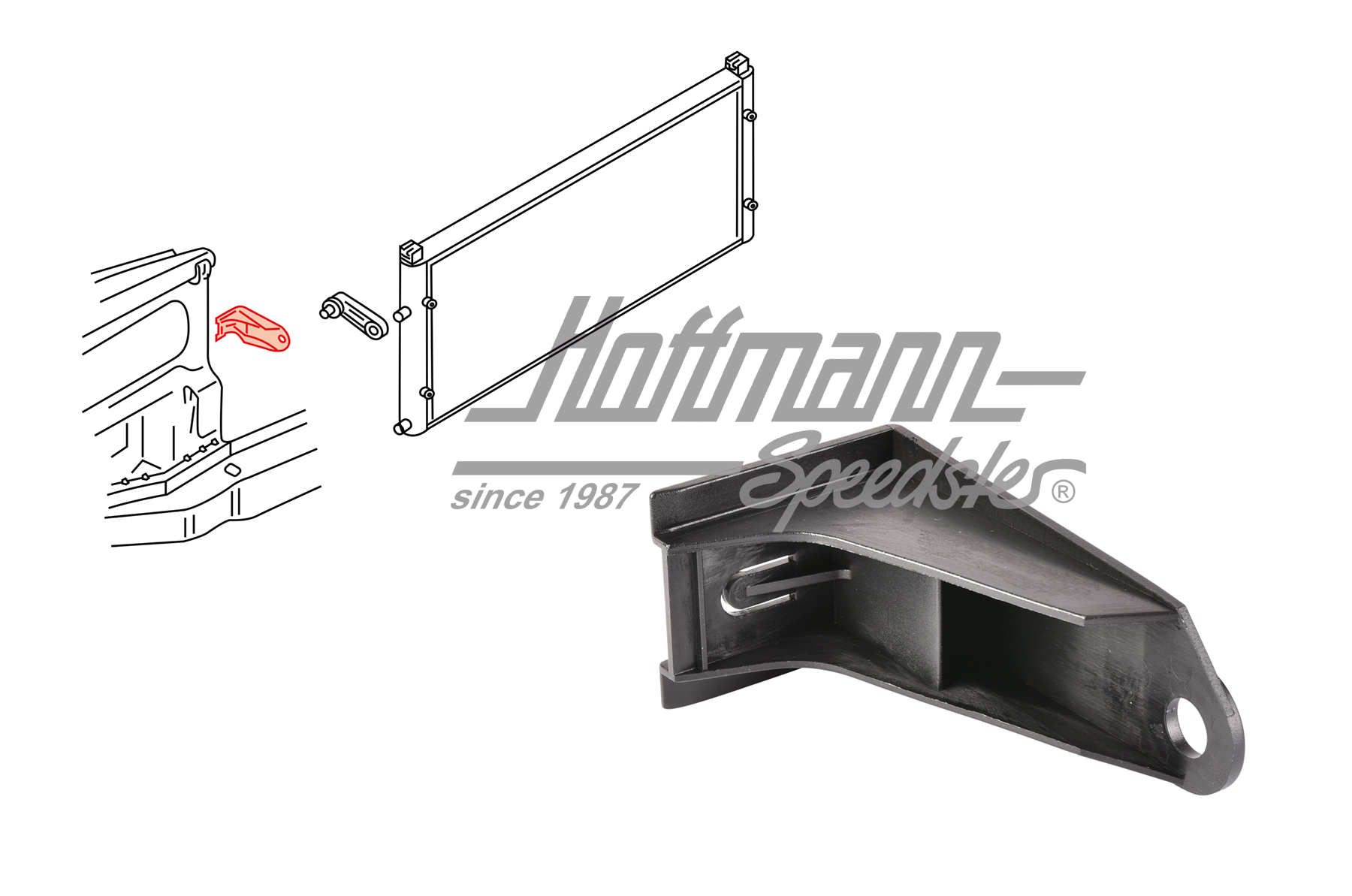 Sopporto, radiatore d'acqua, Furgone T4, sinistra | 701 121 633 B | 401-1940-01