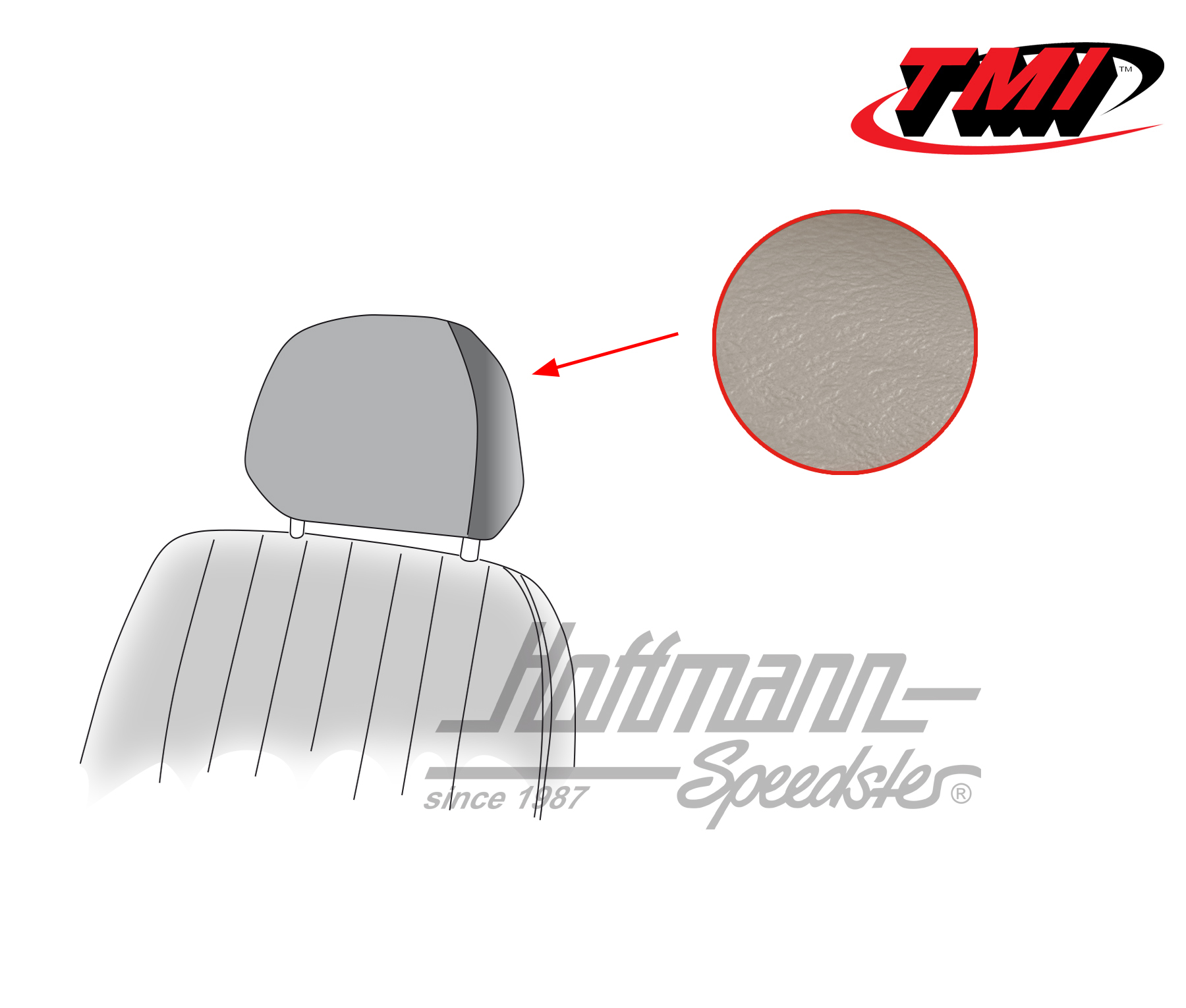 Copri poggiateste, Karmann Ghia, 68-74, bianco antico | 43-1530-15 | 066-0079-50