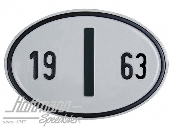 Targa sigla internazionale "I" (ITALIA), "1963", alluminio |  | 020-2402-63