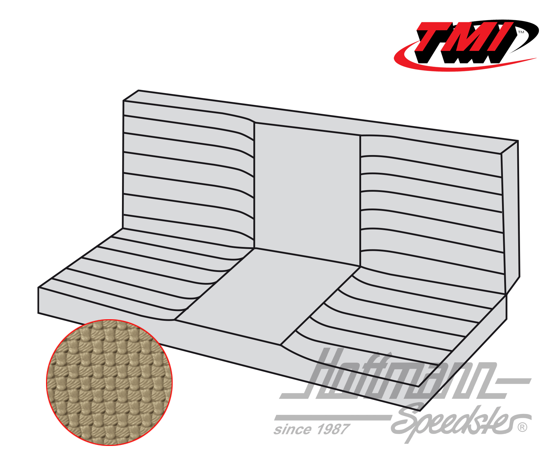 Copri panca, Karmann Ghia Cabriolet, 71-74, beige | 43-1612-04 | 066-0085-30