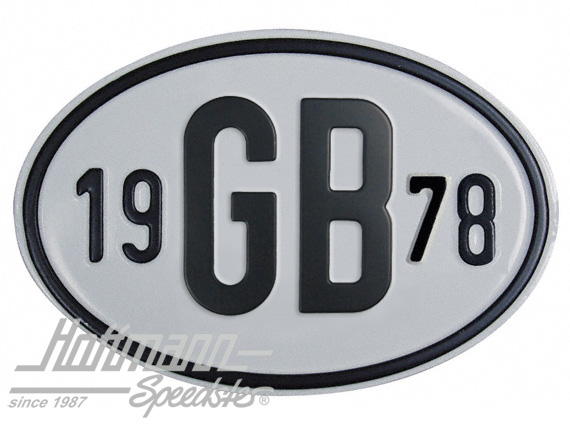 Targa sigla internazionale "GB" (Gran Bretagna), "1978", alluminio |  | 020-2404-78