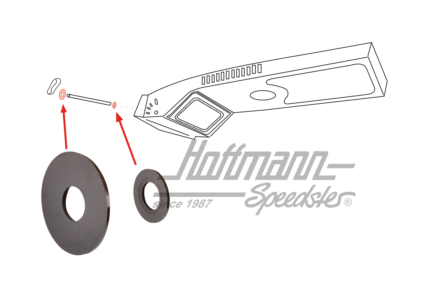 Rondelle, asta aletta dell'aria
,
 Furgoneta T1 | 211 817 798 | 089-1412-34