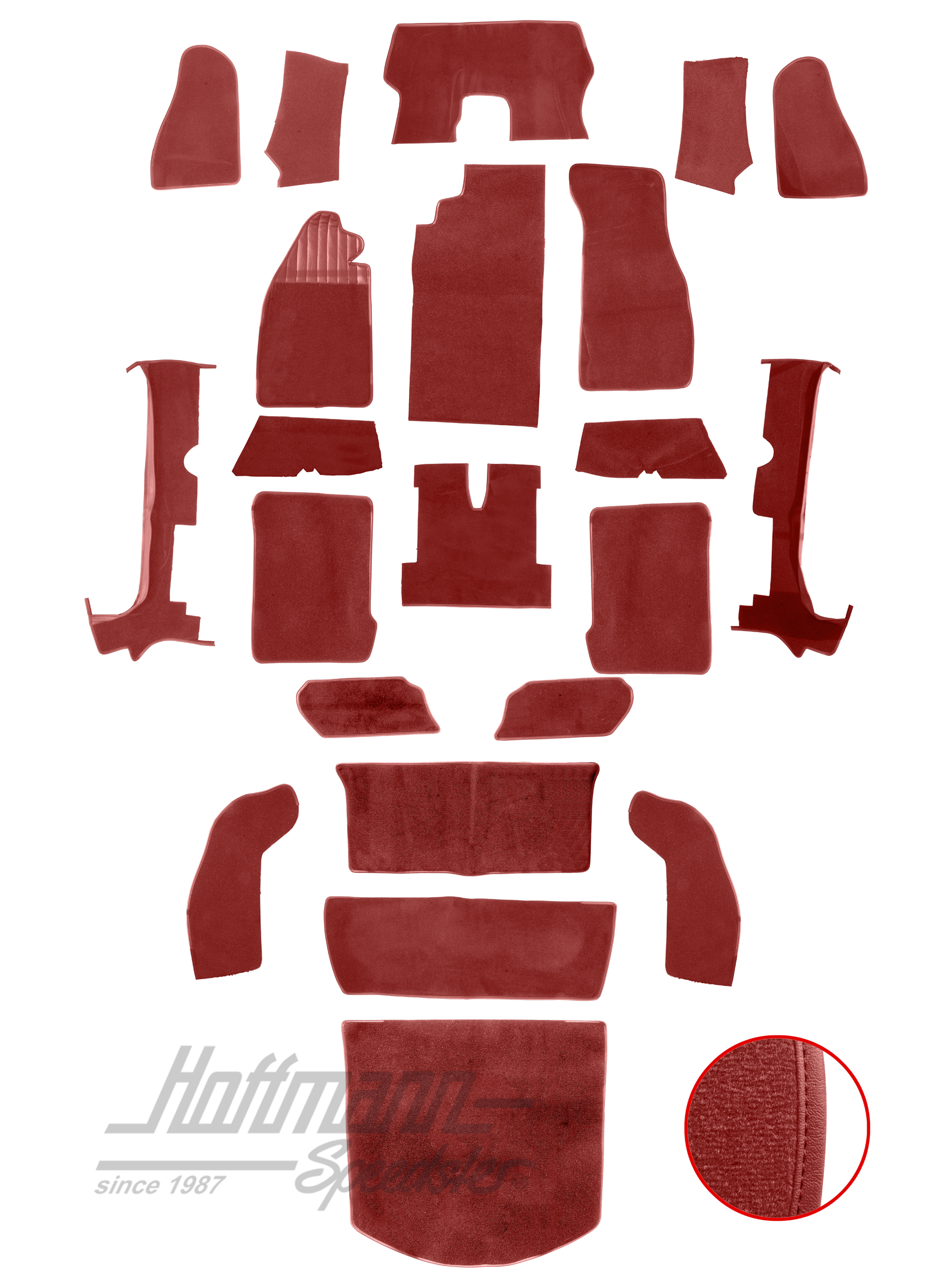 Set tappeti, Maggiolino Cabriolet, 1303, rosso chiaro |  | 026-6127