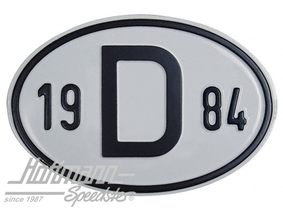 Targa sigla internazionale "D" (Germania), "1984", alluminio |  | 020-2396-84