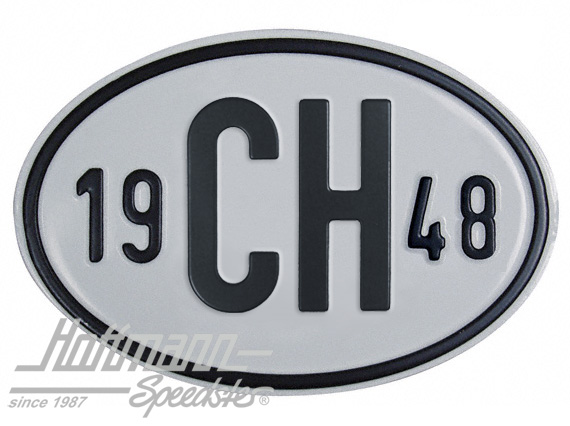 Targa sigla internazionale "CH" (Svizzera), "1948", alluminio |  | 020-2401-48