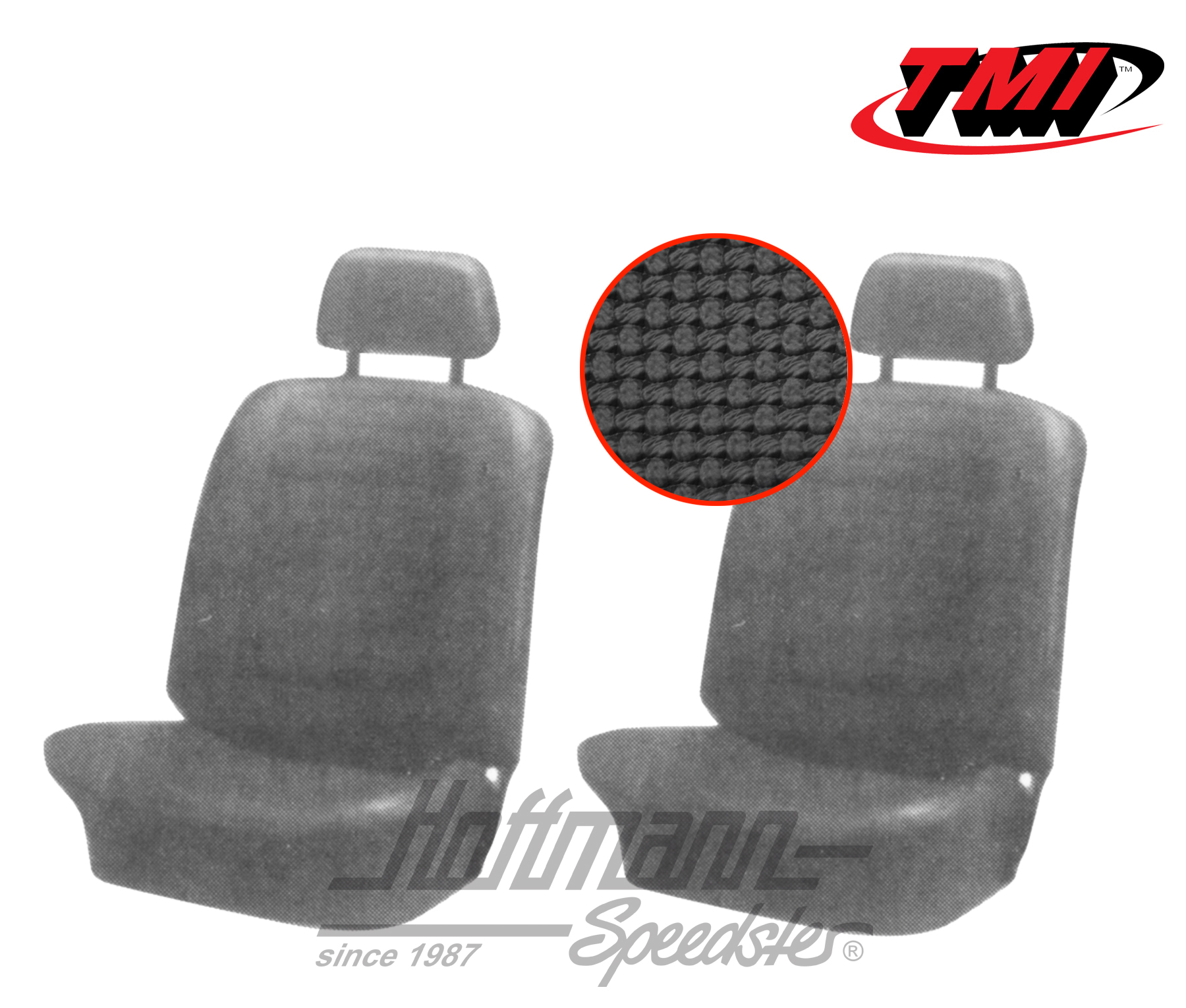 Coprisedile, Karmann Ghia, anteriore, 71-74, nero | 43-1507-01 | 066-0076-40