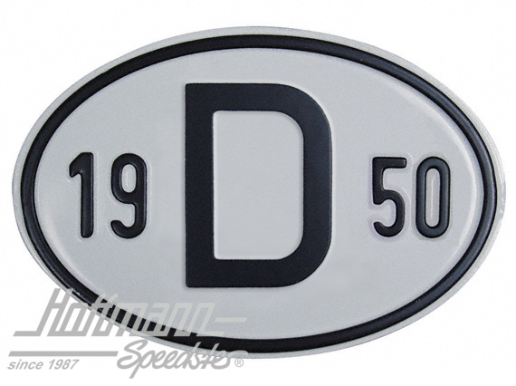 Targa sigla internazionale "D" (Germania), "1950", alluminio |  | 020-2396-50