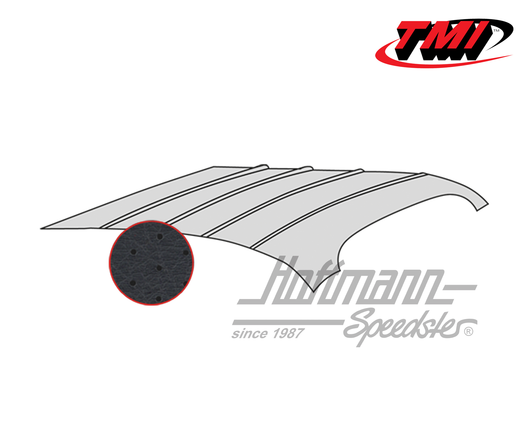 Cielo, Karmann Ghia, -.74, forato, nero | 20-1510-45 | 066-0100-20