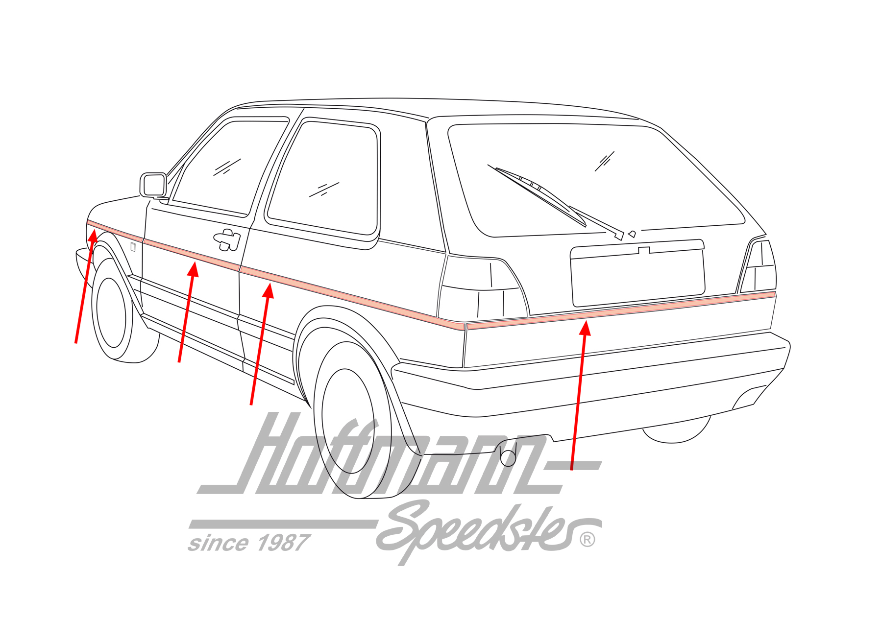 Strisce decorative, centro, Golf 2, 2 porte | 191 806 088 | 208-6940-10