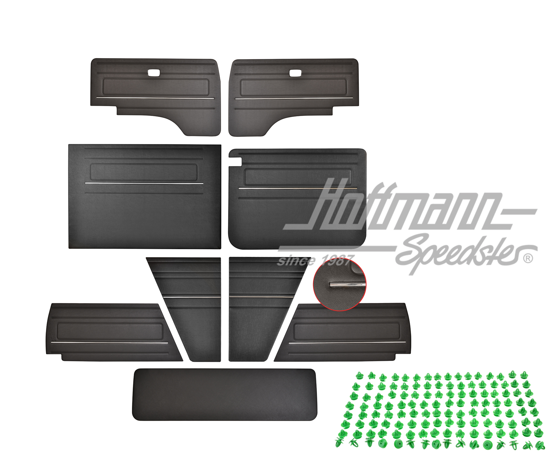 Set di rivestimento, completo, nero, -84 | TK7370A Black Stag Grain | 395-1180-10