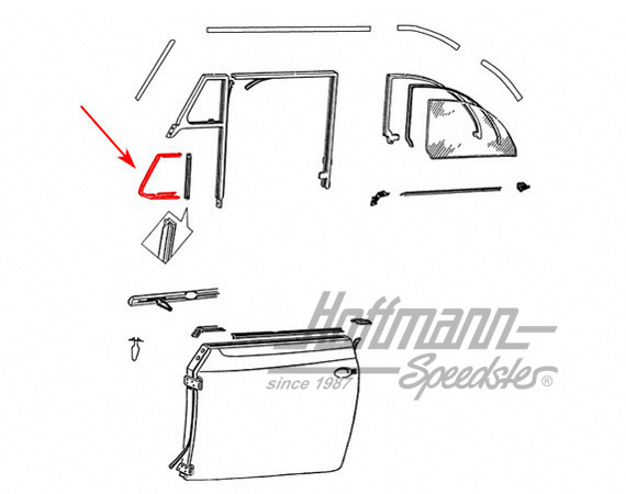 Guarnizione deflettore, 10.52-7.64, destra                                                          
