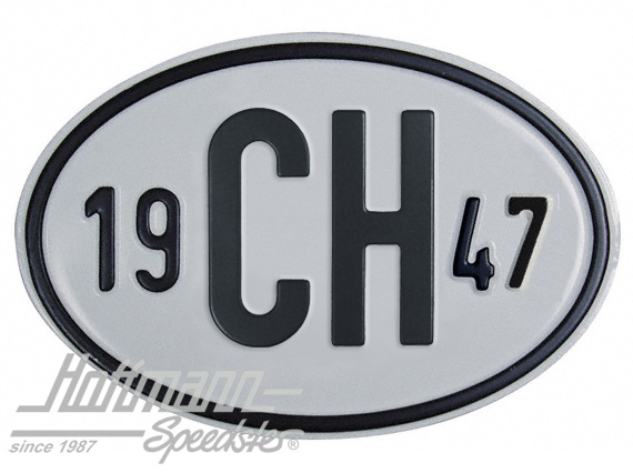 Targa sigla internazionale "CH" (Svizzera), "1947", alluminio |  | 020-2401-47