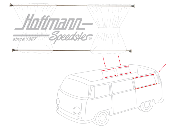 Jail Bars, per tende, Furgone T2                                                                    