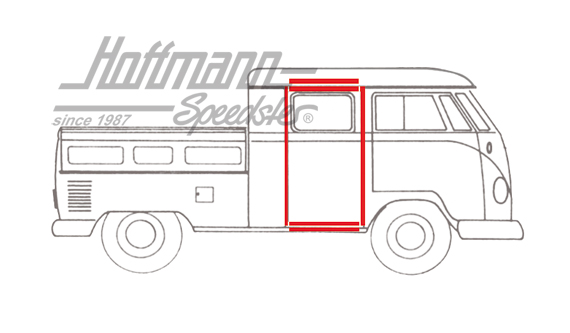 Guarnizione porta, Cabina doppia, posteriore, Furgone T1, 57-67 | 265 841 823 WW | 089-0210