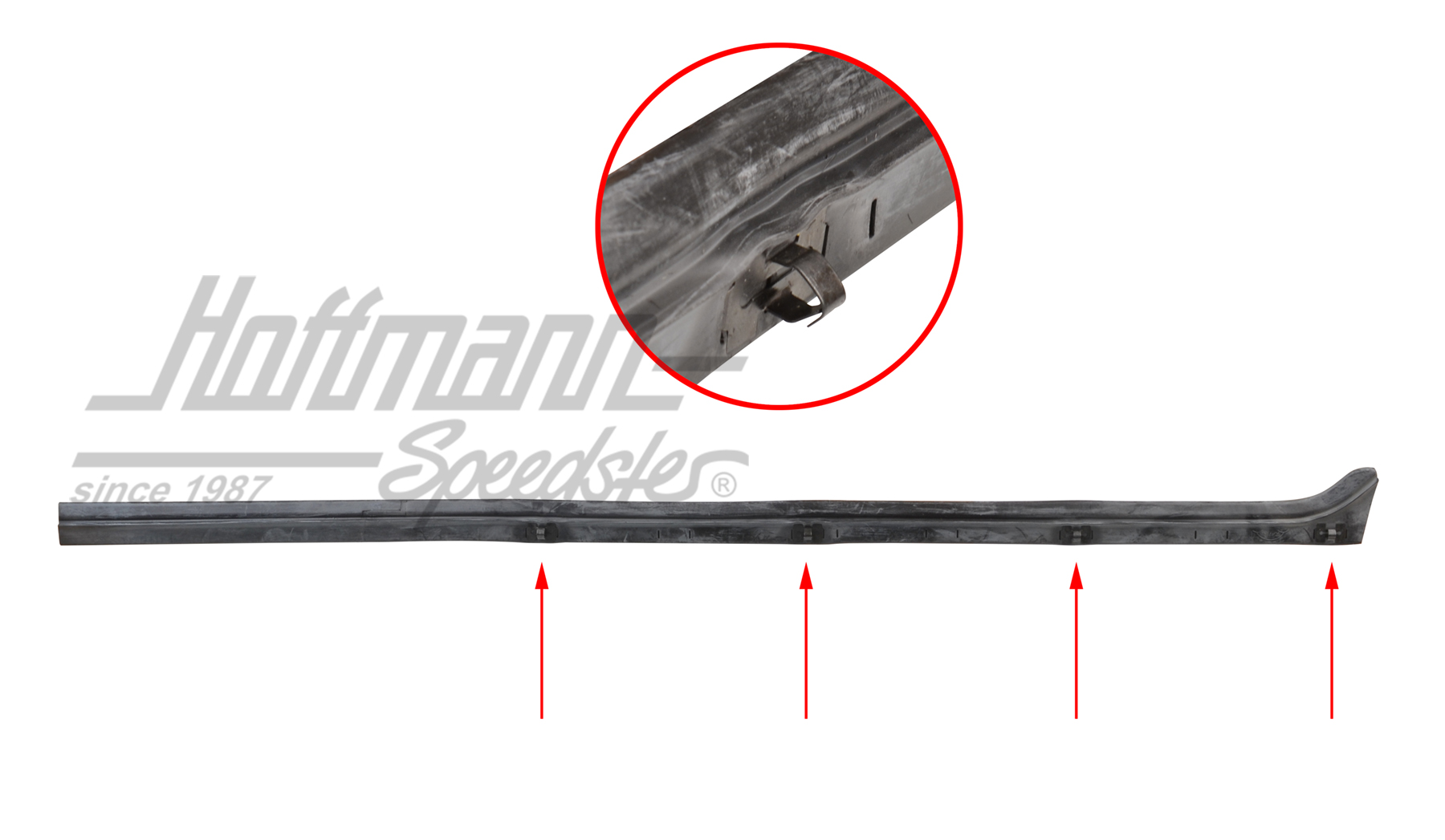 Guarnizione canale di tenuta portiera, interna, lunga, 8.68-, destra | 111 837 476 BB | 020-5242-10