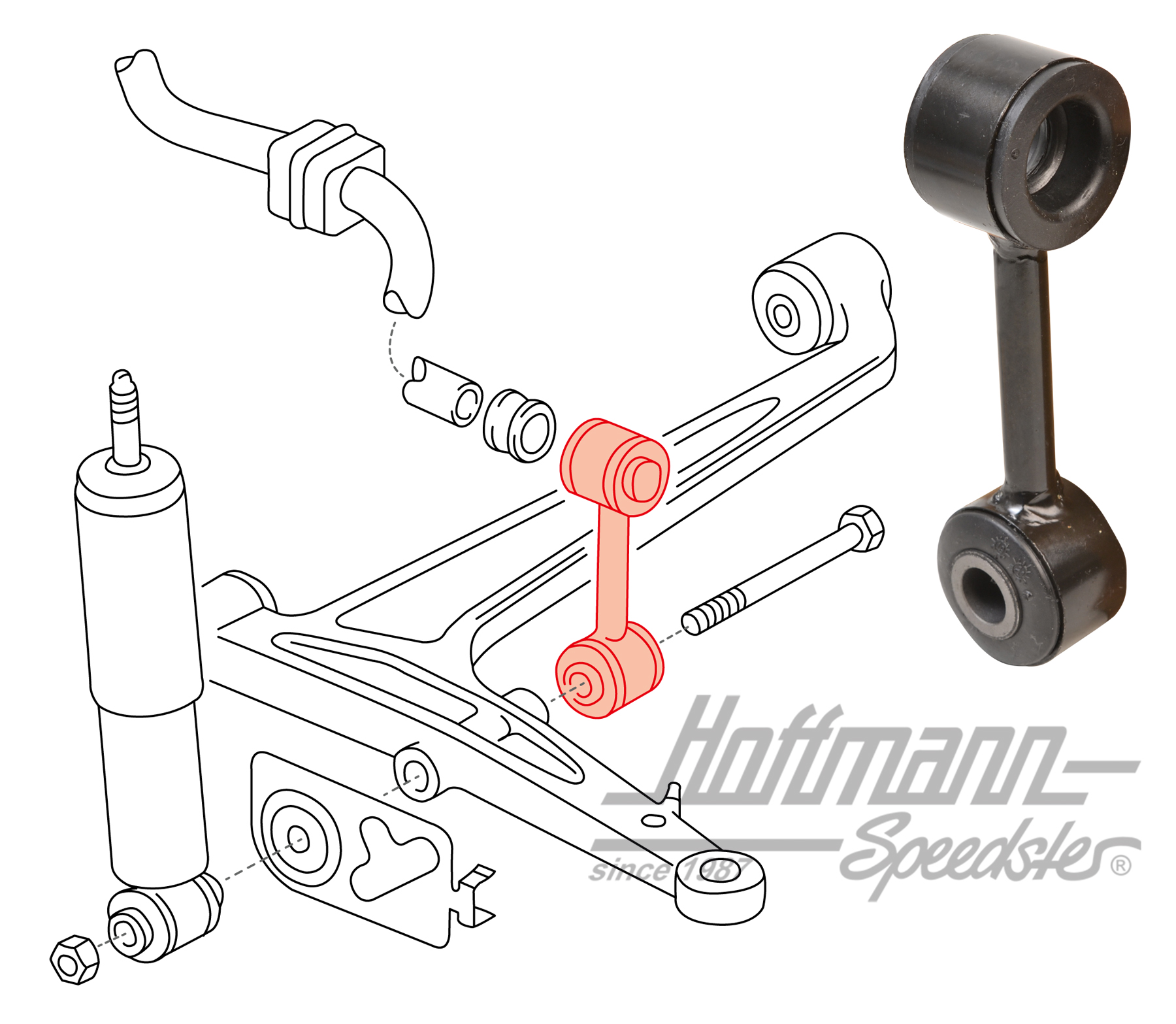 Barra di trazione, stabilizzatore, anteriore, 23mm | 7D0 411 049 | 404-0567