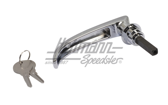 Maniglia porta ribaltabile, esterna, cromata, 58-67, lunga                                          