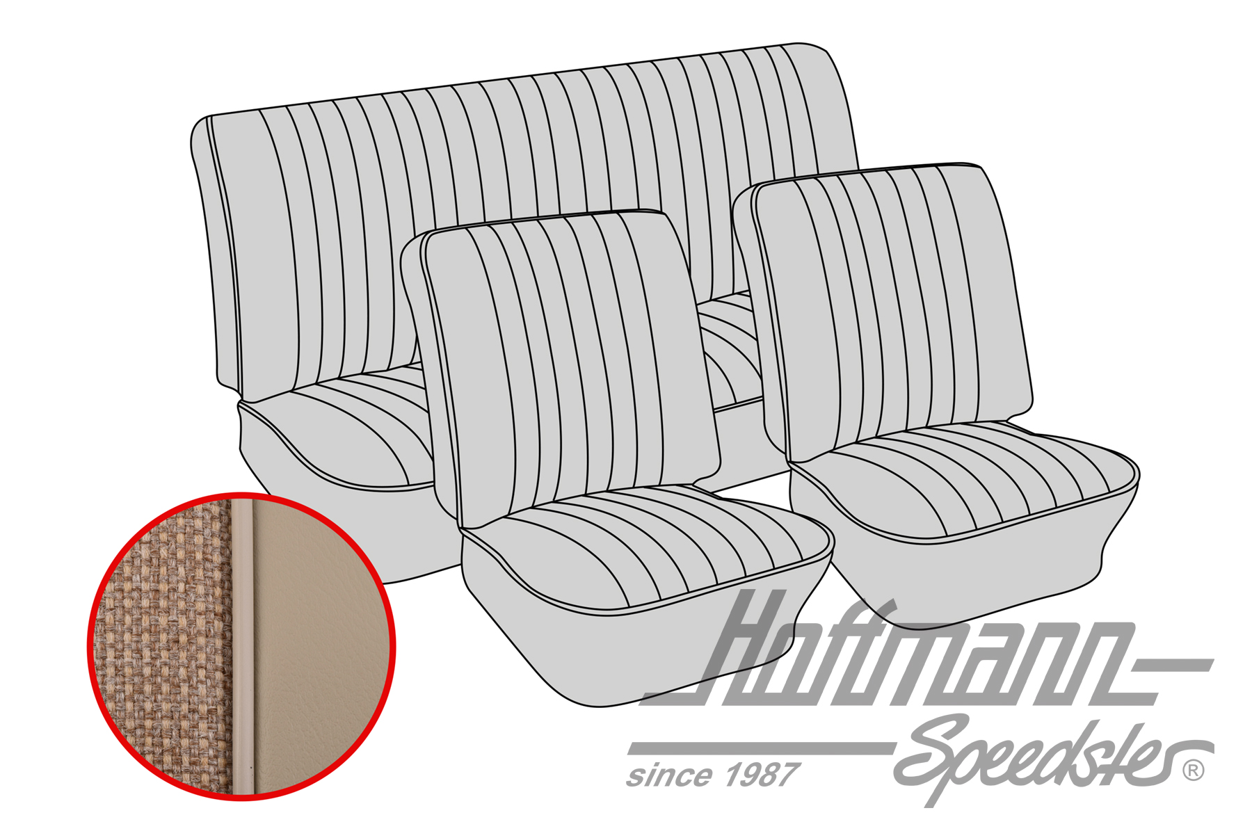 Coprisedili, Berlina, 8.64-7.67, Tweed, beige/bianco antico | 43-1124-15-74 | 055-5550-40