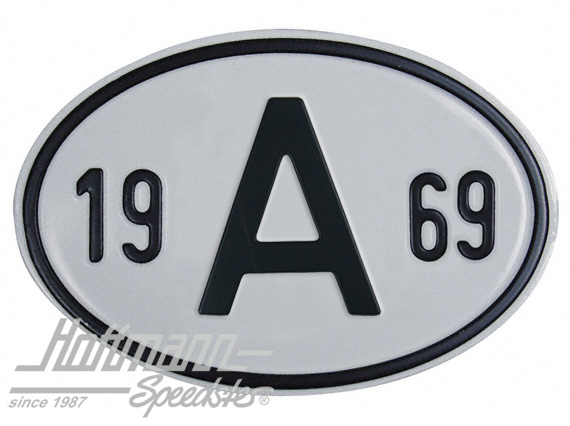 Targa sigla internazionale "A" (Austria), "1969", alluminio |  | 020-2398-69