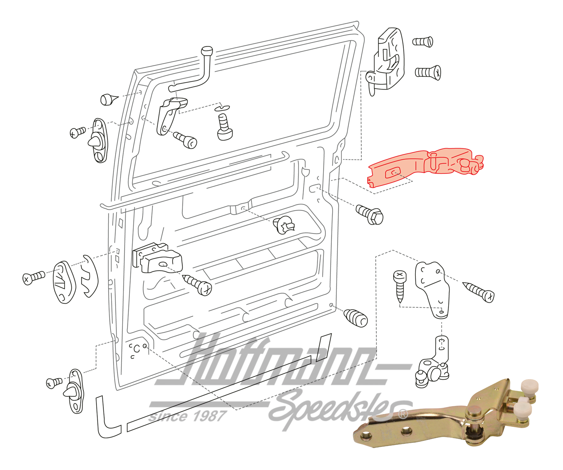 Guida a rulli, porta scorrevole, inferiore, destra                                                  