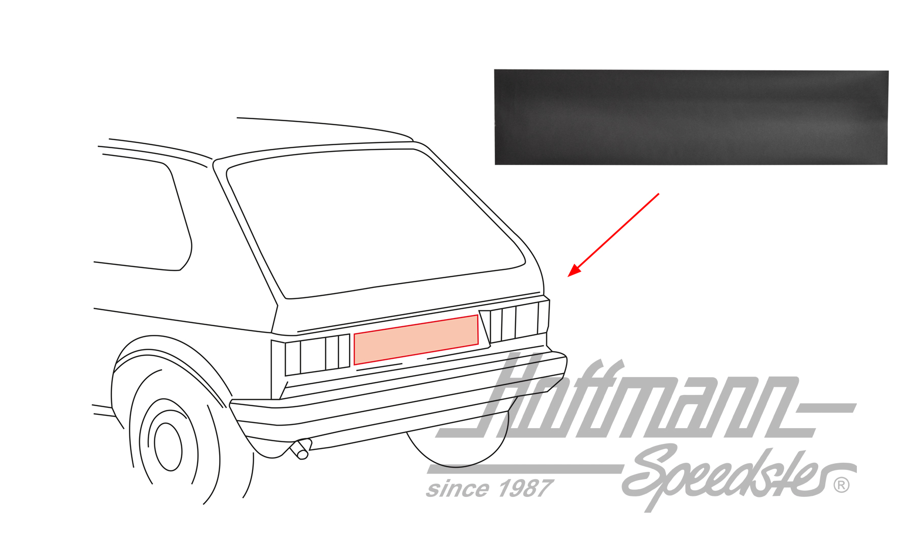 Adesivo, lamiera posteriore
, Golf 1, 8.80-8.83 | 171 898 133 C | 180-6910-20