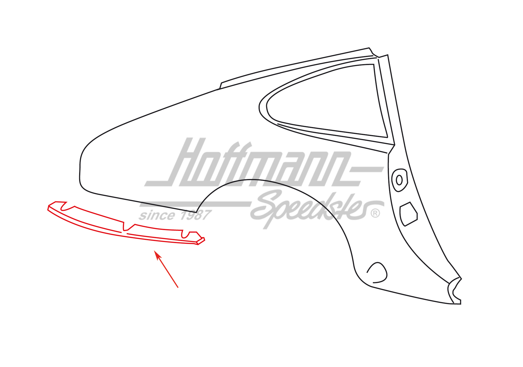 Supporto, parte laterale, posteriore, 74-89, destra                                                 