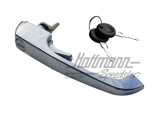 Maniglia portiera, Furgone T2, con serratura, cromata | 211 837 205 N | 097-1010