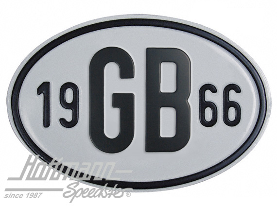 Targa sigla internazionale "GB" (Gran Bretagna), "1966", alluminio |  | 020-2404-66