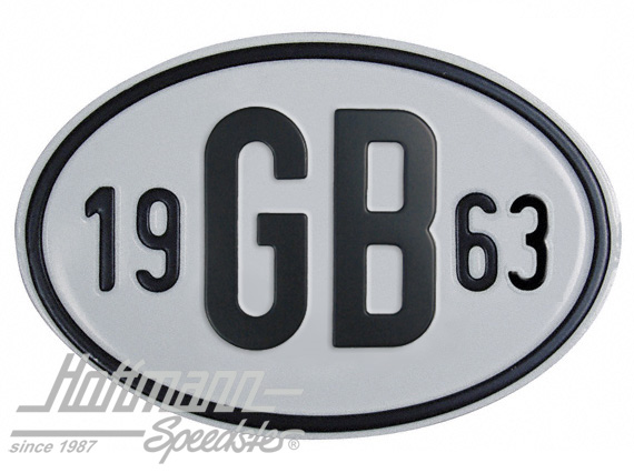 Targa sigla internazionale "GB" (Gran Bretagna), "1963", alluminio |  | 020-2404-63