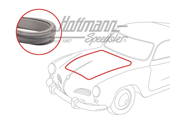 Guarnizione cofano anteriore, Karmann Ghia, Qualità Superiore | 141 823 705 A OE | 060-0040-06
