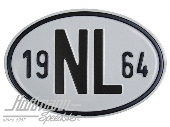Targa sigla internazionale "NL" (Paesi Bassi), "1964", alluminio |  | 020-2391-64