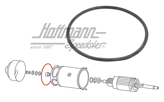 Anello di tenuta, tappo cuscinetto anteriore, 6 V, NOS | 111 911 499 | 020-1297-22
