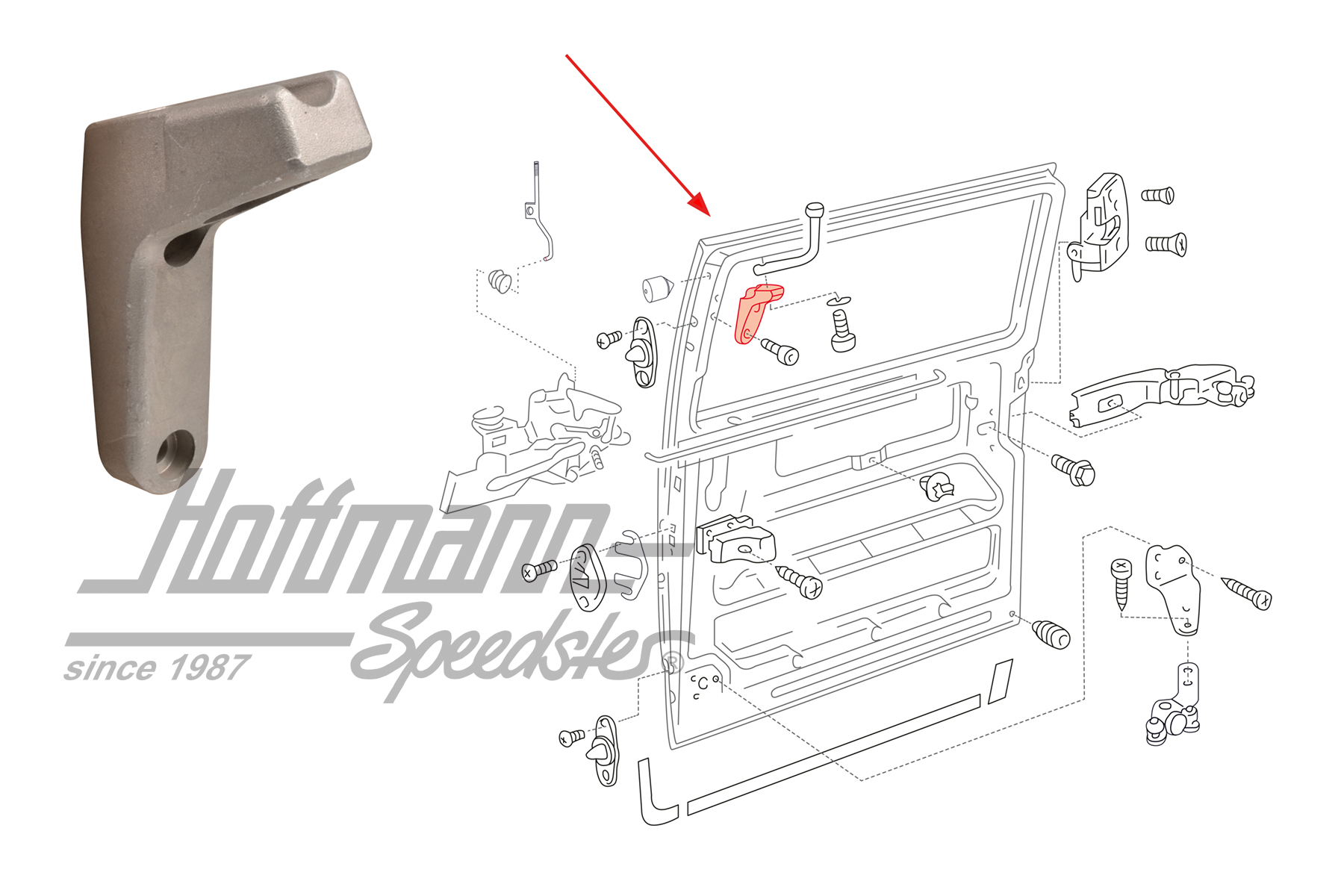 Supporto, guida di rulli, superiore
, destra | 701 843 440 | 408-1029-02