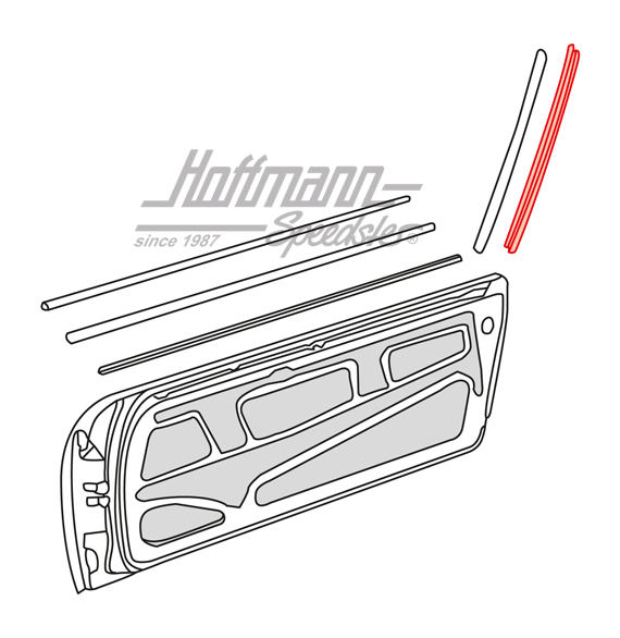 Modanatura, guarnizione, arco Targa / portiera, sinistra                                            