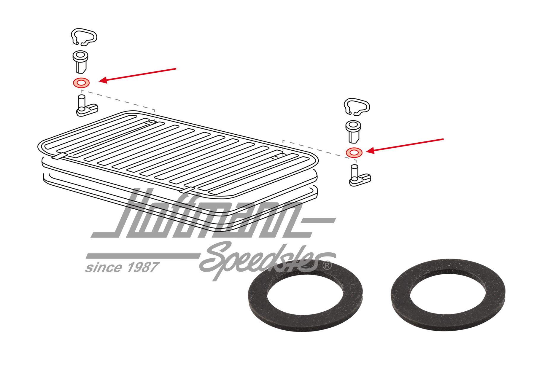 Anelli di tenuta, chiusura, coperchio del vano motore | 311 813 299 | 350-0212-10