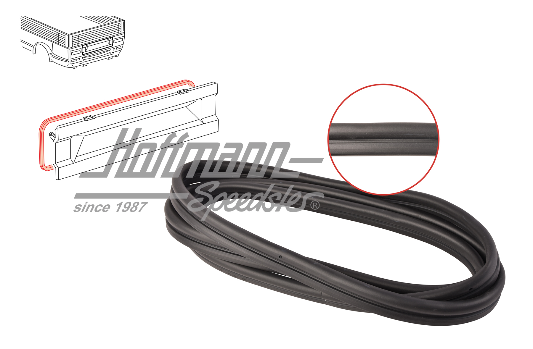 Guarnizione, sportello motore, Furgone T3, Pick-up/Cabina doppia, 5.79-8.84 | 245 827 711 A | 350-2002