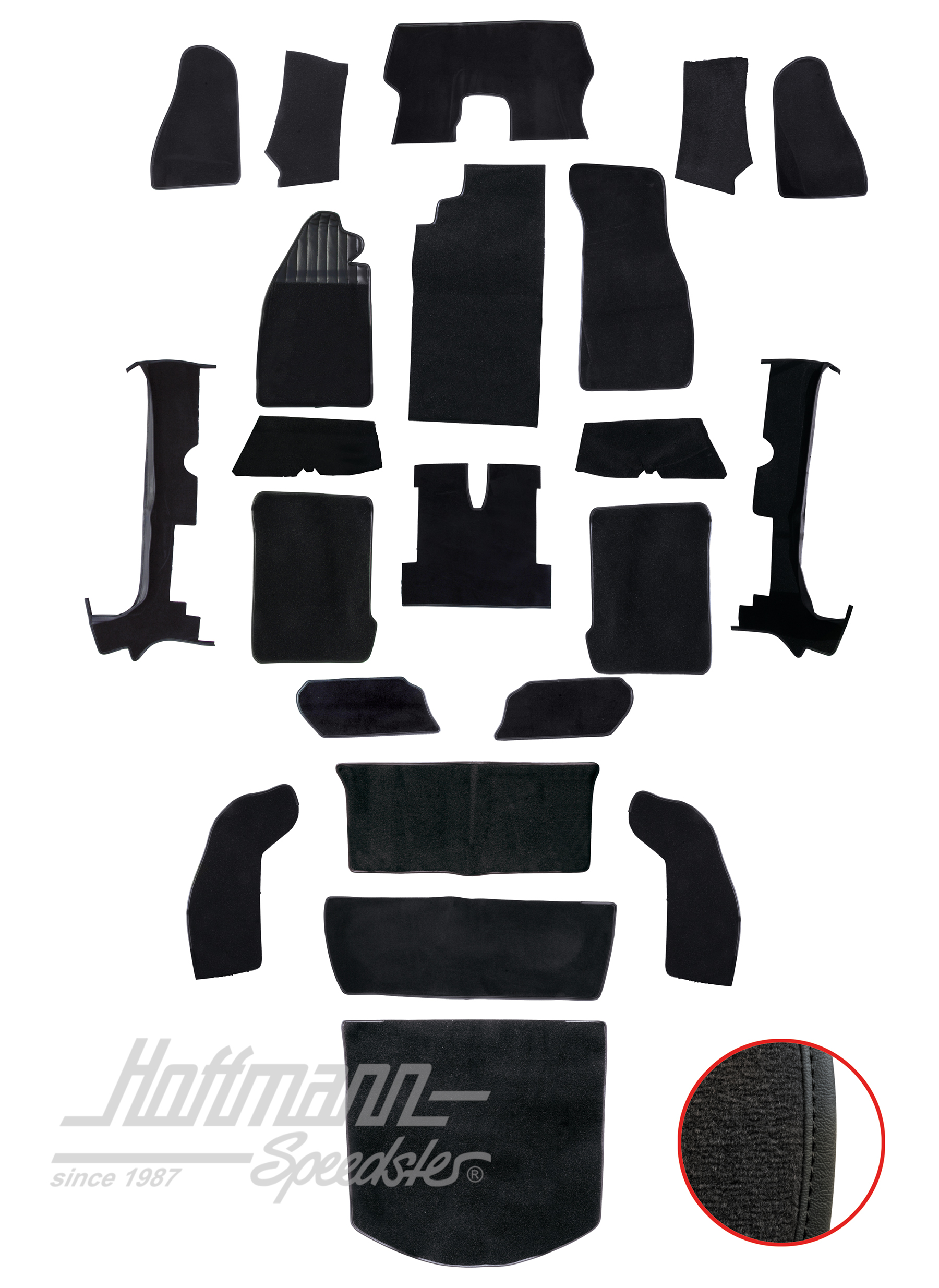 Set tappeti, Maggiolino Cabriolet, 1303, nero |  | 026-6121