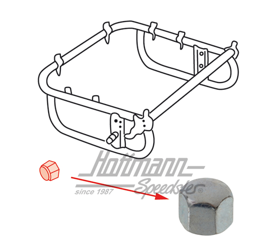 Dado cieco (M6), supporto sedile, sotto, -68                                                        