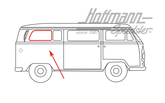 Guarnizione finestra laterale, divisa, posteriore, con scanalatura | 221 845 343 A | 090-6113-10