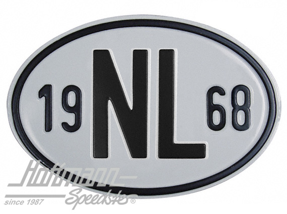 Targa sigla internazionale "NL" (Paesi Bassi), "1968", alluminio |  | 020-2391-68