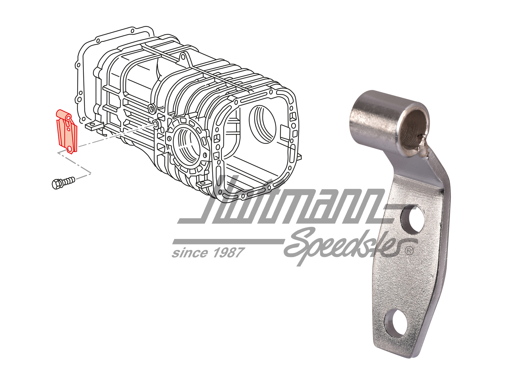 Supporto, guida cavo frizione, Furgone T2/T3 | 002 301 161 A | 090-0710