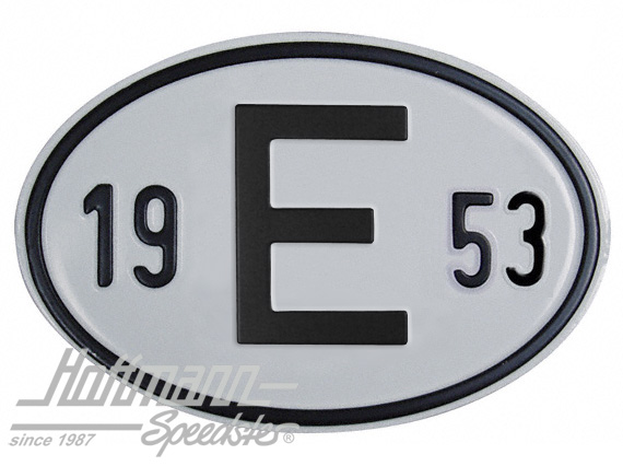 Targa sigla internazionale "E" ( Spagna), "1953", alluminio |  | 020-2403-53