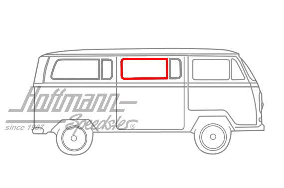 Guarnizione finestra di porta centrale, divisa | 241 845 285 A | 090-6115