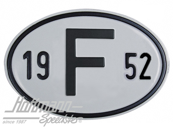 Targa sigla internazionale "F" (Francia), "1952", alluminio |  | 020-2399-52