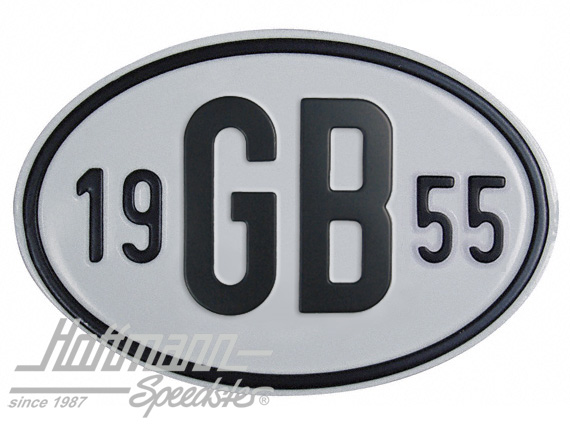 Targa sigla internazionale "GB" (Gran Bretagna), "1955", alluminio |  | 020-2404-55