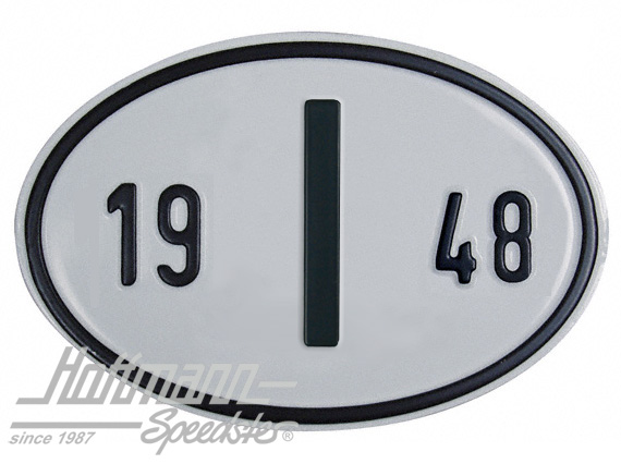 Targa sigla internazionale "I" (ITALIA), "1948", alluminio |  | 020-2402-48