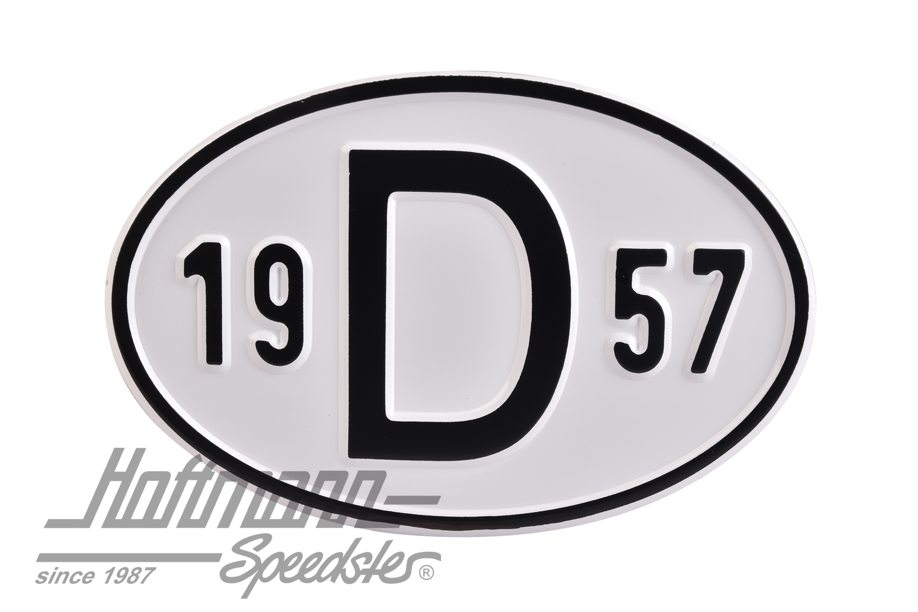 Targa sigla internazionale "D" (Germania), "1957", alluminio |  | 020-2396-57